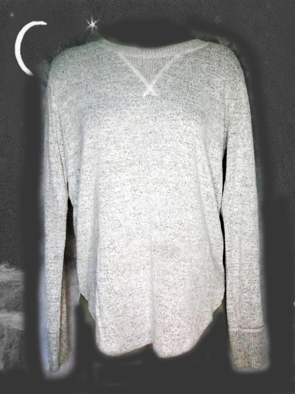 Summer Pullover Sweater, Marled Knit Oversized Lightweight